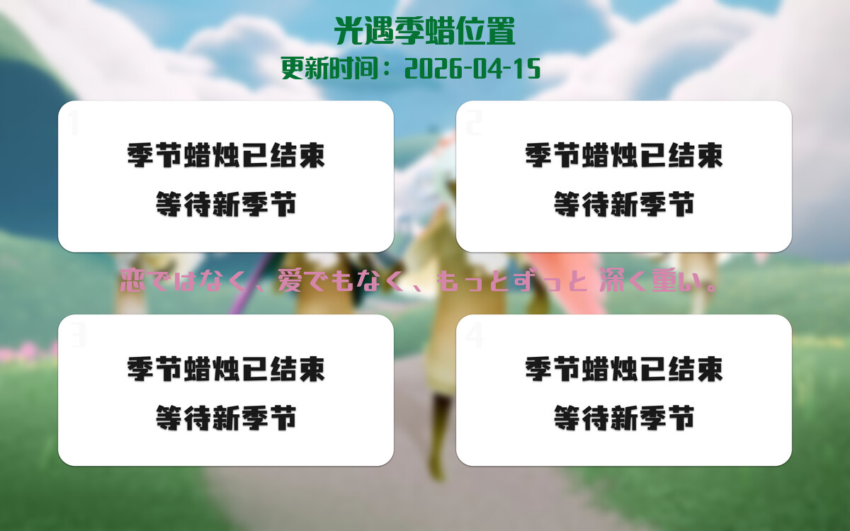 季节蜡烛汇总图