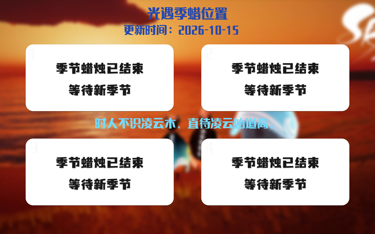 季节蜡烛汇总图