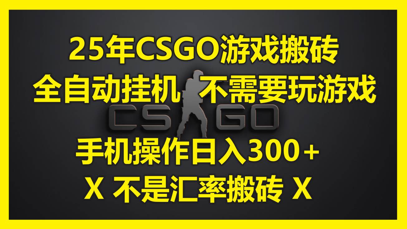 图片[1]-（14902期）25年CSGO游戏搬砖，全自动挂机，不需要玩游戏，手机操作日入300+。(不…-倾慕云小窝
